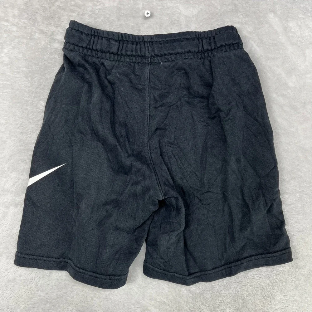 Nike Sportswear Shorts Kids Boys Medium Black Cotton Blend Drawstring -‎ W22